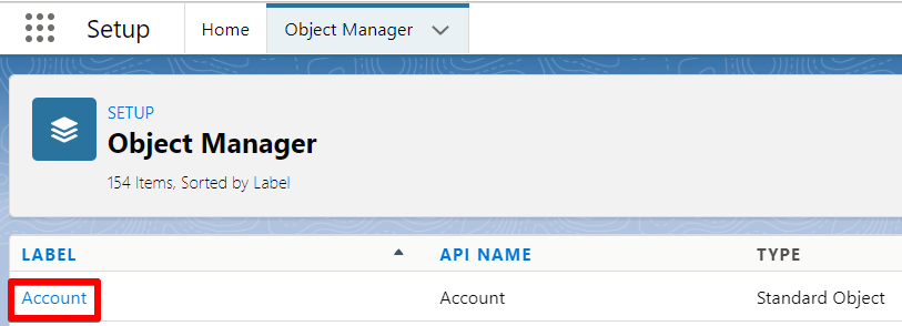 Setup | Object Manager